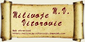 Milivoje Vitorović vizit kartica